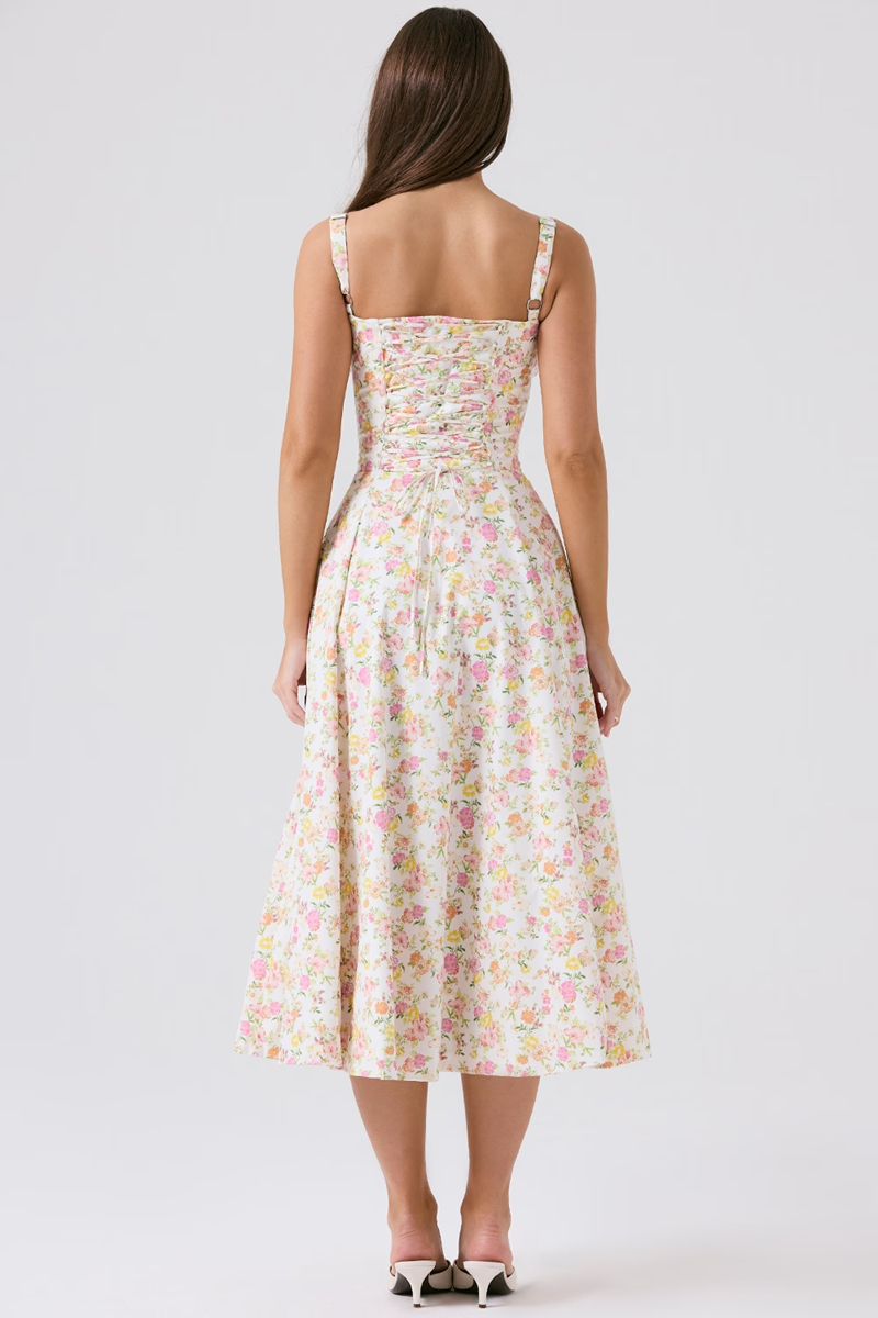 Ivory Slit Midi Sundress